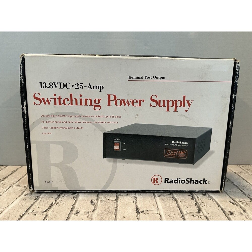 RadioShack 22-510 Switching Power Supply 13.8V DC 25 Amp Ham CB Radio Brand New